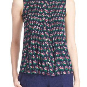 DIANE VON FURSTENBERG Blakely Floral Print Pintuck